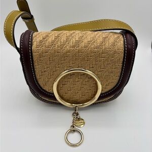 Chic Woven Tan and Brown Marc Sm Crossbody Bag by See By Chloe